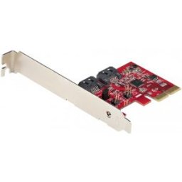 StarTech.com Tarjeta PCIe SATA - Tarjeta PCI Express Controladora de 2 Puertos SATA de 6Gbps - Perfi