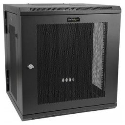 StarTech.com RK12WALHM, 90 kg, Bastidor de pared, Acero, Acero, Negro, Cerrado