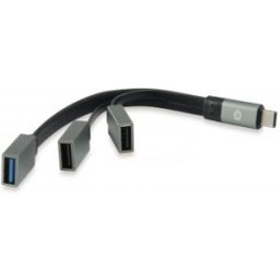 Conceptronic HUBBIES 01G nodo concentrador USB 3.11 (3.1 Gen 2) Type-C 5000 Mbit/s Gris