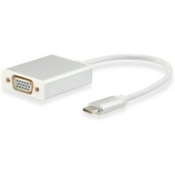 Equip 133451, USB Type C, VGA, Male connector/Female connector, Color blanco, 0,15 m, 31 g