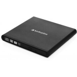 Verbatim Slimline CD/DVD, Negro, Horizontal, Portátil, DVD-RW, USB 2.0, CD,CD-R,CD-RW,DVD,DVD+R,DVD+