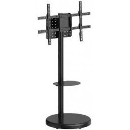 Aisens Soporte de suelo con rueda, bandeja para DVD para monitor/TV 50kg de 37-86, Negro