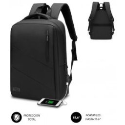 Subblim City Backpack Mochila para portátil 15.6", Poliéster Oxford, Negra
