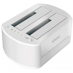 Aisens Estacion de Docking de Doble Bahia ASDS-D02W SATA 2.5/3.5 a USB 3.0/3.1 Gen1, Clone, Blanca