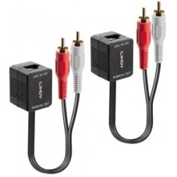 Lindy 70460 extensor audio/video Transmisor de señales AV Negro, Rojo, Blanco