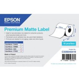 Premium - Papel continuo de etiquetas mate - Rollo (10,2 cm x 35 m) - 1 bobina(s) - para Epson