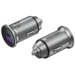 Vention Cargador de Coche FFFH0/ 1xUSB-Tipo C/ 1xUSB/ 30W