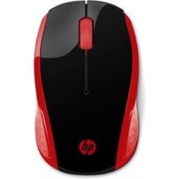 HP 200, Ambidextro, Óptico, RF inalámbrico, 1000 DPI, 78 g, Negro, Rojo