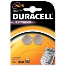 Duracell DL2025B2, Litio, Botón/moneda, 3 V, 2 pieza(s), Gris, 22 mm