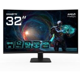 Gigabyte GS32QCA 31.5" Monitor Curvo para Gaming QHD - 2560 - 31.5" Quad HD - LED - Negro - 180Hz