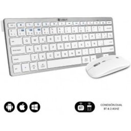 Teclado y Ratón Inalámbrico Subblim OCO010 Combo Multidispositivo Compacto - Plata