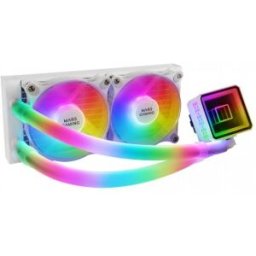 Mars Gaming ML-ULTRA240 Blanco - CPU TDP 500W Espejo Infinito 2 Ventiladores Silenciosos FDB ARGB Tu