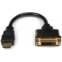 StarTech.com Adaptador de 20cm HDMI a DVI - DVI-D Hembra - HDMI Macho - Cable Conversor de Vídeo - N
