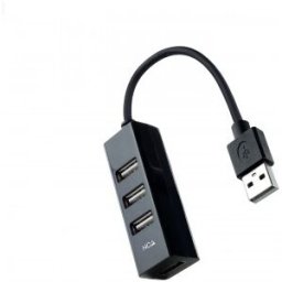 Nanocable Hub USB 2.0 con 4 Puertos de USB 2.0, USB-A/M-USB 2.0/H, Negro, 15 cm