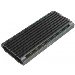 Aisens Caja Externa M.2 RGB Gaming ASM2-RGB011GR SATA/NVMe A USB3.1 Gen2, Gris