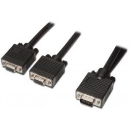 Aisens A113-0081 cable VGA 0,45 m VGA (D-Sub) 2 x VGA (D-Sub) Negro