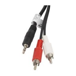 Lanberg CABLE ESTÉREO CA-MJRC-10CC-0050-BK JACK 3.5MM A 2X RCA - 5 METROS