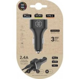 Tech One T ECH TEC2802 cargador de dispositivo móvil Universal Negro Encendedor de cigarrillos Auto