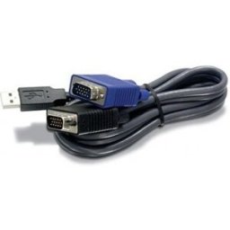 Cable KVM TRENDnet TK-CU10 - 3,05 m - 1 Paquete(s) - 1 x Tipo A Macho USB, 1 x HD-15 Macho VGA - 1 x