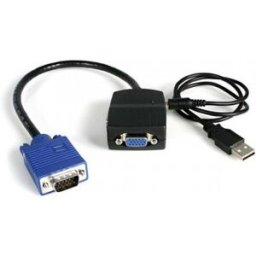 StarTech.com Duplicador Divisor de Vídeo VGA 2 puertos Compacto Alimentado por USB - Cable Splitter,
