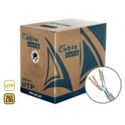 Phasak Bobina de Cable de Red 100 m UTP Sólido AWG23 Cat.6 CCA - PHR 6100