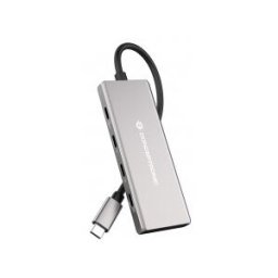 Conceptronic HUBBIES17G hub de interfaz USB 3.2 Gen 2 (3.1 Gen 2) Type-C 10000 Mbit/s Gris