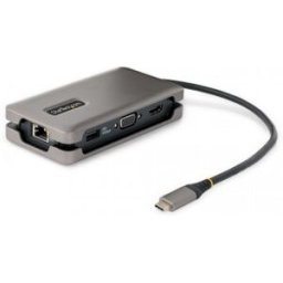 StarTech.com Adaptador Multipuertos USB-C - HDMI 4K a 60Hz VGA - Hub Ladrón USB de 3 Puertos - Power