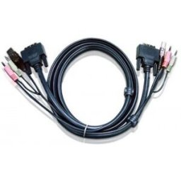 Aten 6ft USB DVI-D Single Link, USB, USB, DVI-D, DVI-D (M), USB A (M), 2 x 3.5mm Jack, DVI-D (M), US