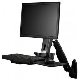 StarTech.com Estación de Trabajo de Pie y Sentado para Montaje en Pared - Para Un Monitor de hasta 2