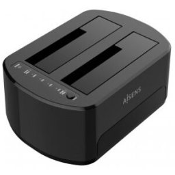 Aisens Estacion de Docking de Doble Bahia ASDS-D03B SATA 2.5/3.5 a USB 3.0/3.1 Gen1, Clone, Negra