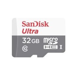 Tarjeta de Memoria SanDisk Ultra 32GB microSD HC con Adaptador/ Clase 10/ 100MB/s