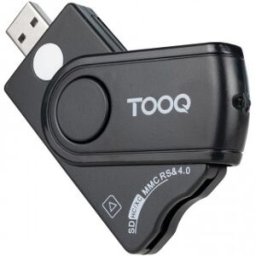 TooQ Lector Tarjetas Inteligentes, DNI Electrónico, SIM, SD, SF, USB-A, Negro