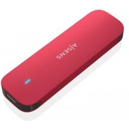 Aisens ASM2-027RED caja para disco duro externo Caja externa para unidad de estado sólido (SSD) Rojo