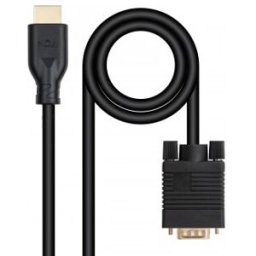 Nanocable Cable conversor VGA/M a HDMI/M, Negro, 1.8m
