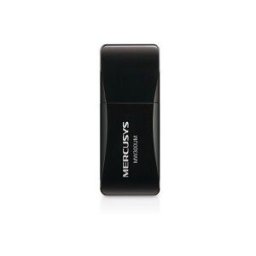 Mercusys MW300UM, Interno, Inalámbrico y alámbrico, Mini-USB, USB, 300 Mbit/s, Negro