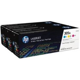 HP 305A - Paquete de 3 - color (cian, magenta, amarillo) - original - LaserJet - cartucho de tóner (