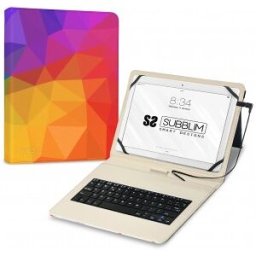 Subblim Funda con Teclado Micro USB – Type C KEYTAB USB 11" Triangulos