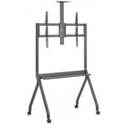 Aisens Soporte de Suelo Pro Con Rueda, 1 Bandeja Y Soporte de Camara Para Pantalla Interactiva/TV 12