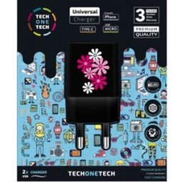 Tech One T ECH TEC2601 cargador de dispositivo móvil Smartphone Negro Corriente alterna Interior