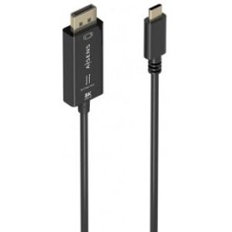 Aisens Cable Conversor Bidireccional USB-C A DISPLAYPORT 8K@60Hz, USB-C/M-DP/M, Negro, 1.8m