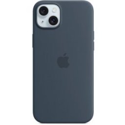 Funda Microfibra, Silicona Marina para Apple iPhone 15 Plus