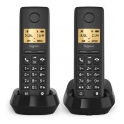 Siemens Gigaset BASIC 100 DUO Teléfono DECT/analógico Identificador de llamadas Negro