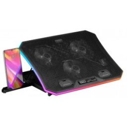 Mars Gaming MNBC6, Base Refrigeradora + Stand XL 19'' ARGB, 3 Ventiladores, Soporte Móvil