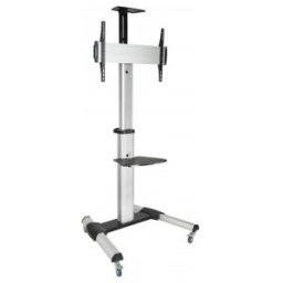 TooQ FS1870M-B, Negro, Plata, Portable flat panel floor stand, Aluminio, 177,8 cm (70"), 94 cm (37")