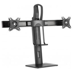 Aisens Soporte De Mesa Pro Contrapeso Giratorio E Inclinable Para 2 Monitores 6kg De 17-27, Negro