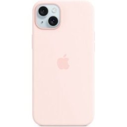 Funda Microfibra, Silicona Rosa para Apple iPhone 15 Plus