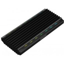 Aisens Caja Externa M.2 RGB Gaming ASM2-RGB012B SATA/NVMe A USB3.1 Gen2, Negra