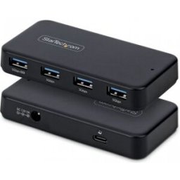 StarTech.com Hub Ladrón USB-A de 4 Puertos - 5Gbps - Autoalimentado - Cable Host 2 en 1 Tipo C y Tip