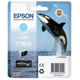 Epson T7605 - Cián claro - original - blíster - cartucho de tinta - para SureColor P600, SC-P600