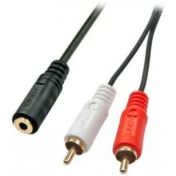 Lindy 35677 cable de audio 0,25 m 2 x RCA 3,5mm Negro, Rojo, Blanco